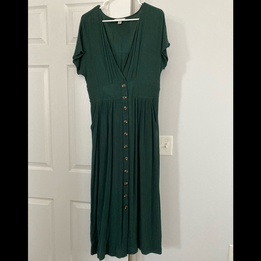 AE button down midi dress LONG LENGTH